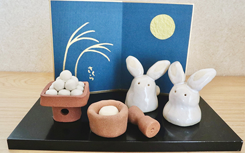 うさぎの餅つき家族